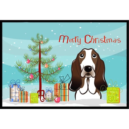 Carolines Treasures Christmas Tree and Basset Hound Indoor or Outdoor Mat- 24 x 36 BB1615JMAT